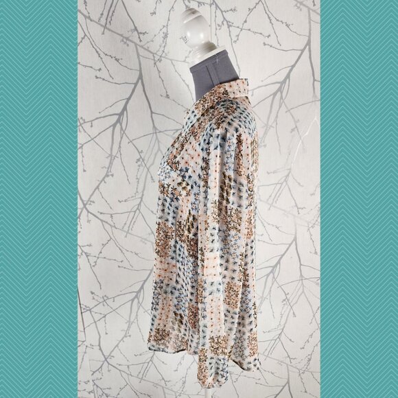 Marks & Spencer Floral Checks Button Front Shirt - Picture 2 of 4